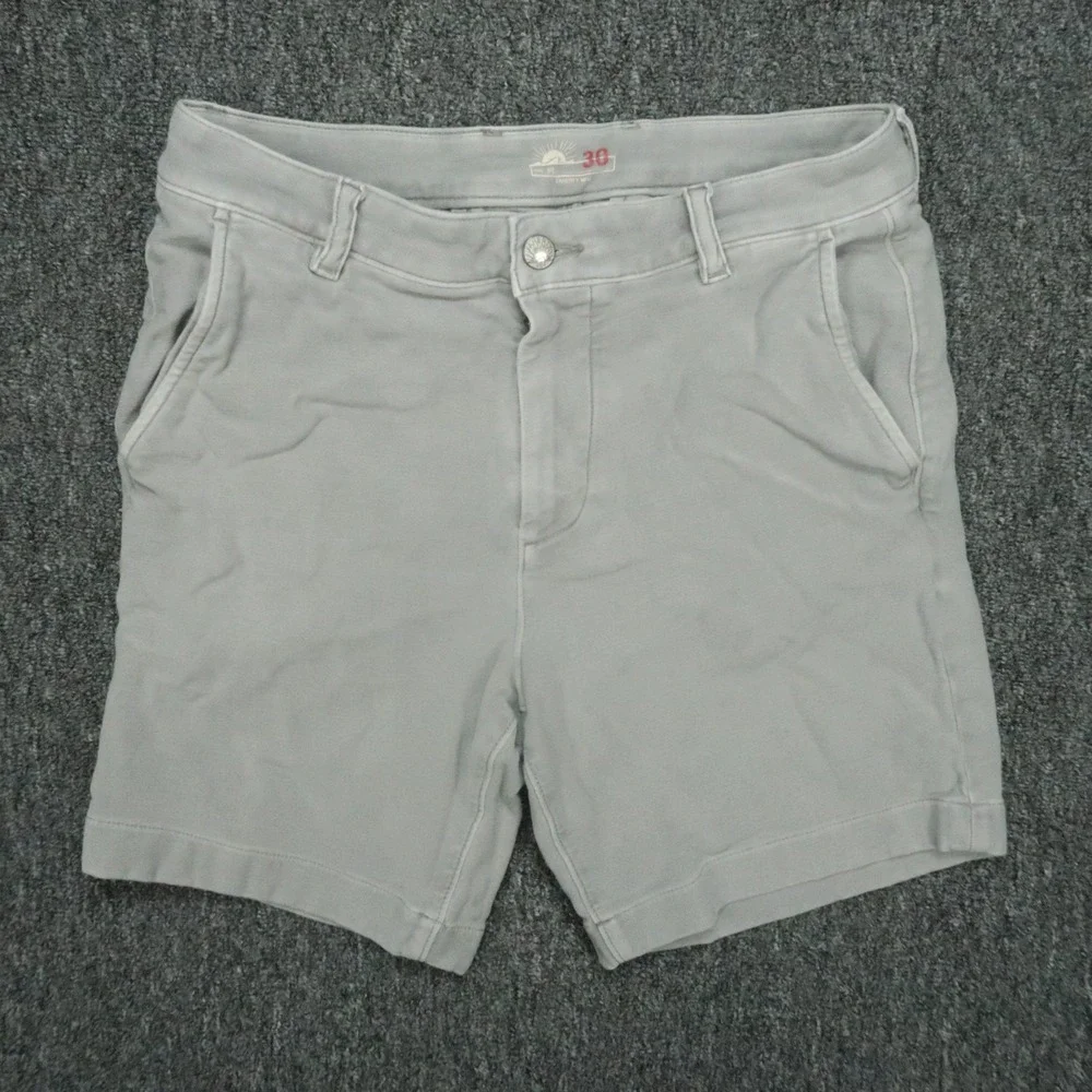 Faherty Shorts Mens 30 Gray Stretch Terry Chino‎ Lightweight Stretch *